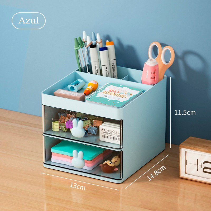 Organizador de Mesa com Gavetas Transparentes