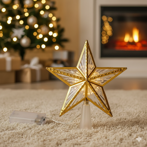 Estrela Iluminada de Topo de Árvore