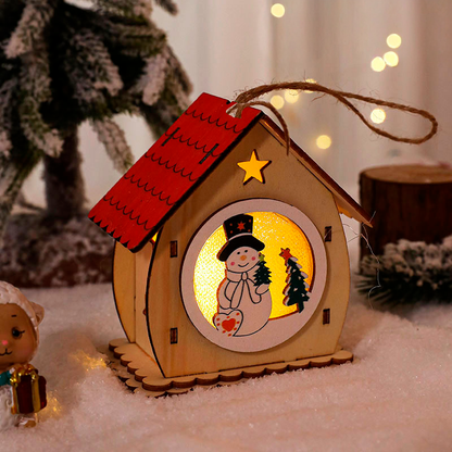 Casa Natalina de Madeira Iluminada