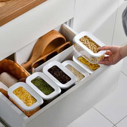 Pote Hermético Retangular Transparente