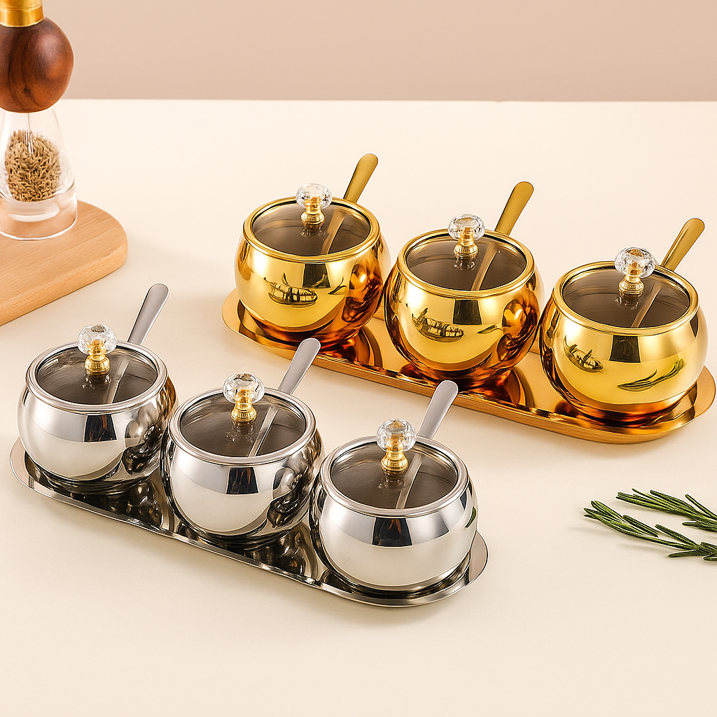 Porta Temperos em Aço Inox