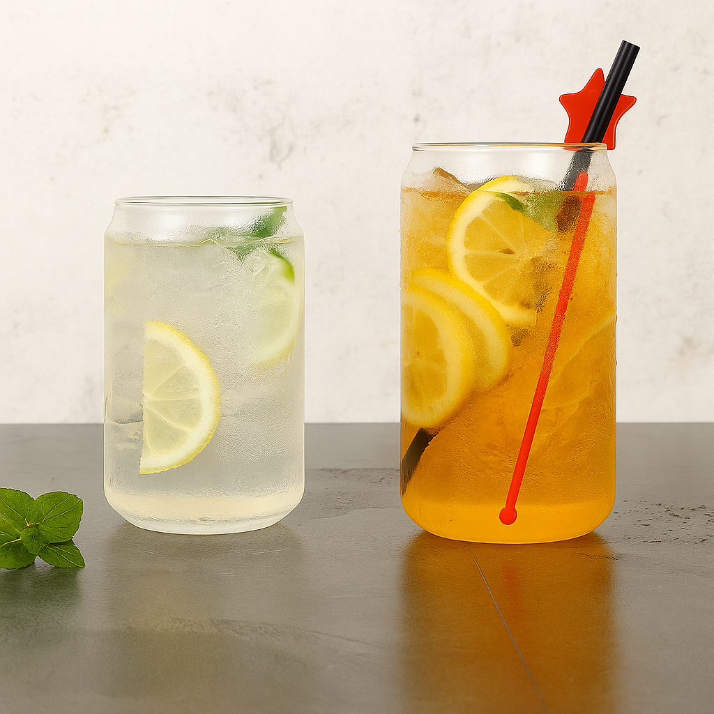 Copo de Vidro Estilo Lata