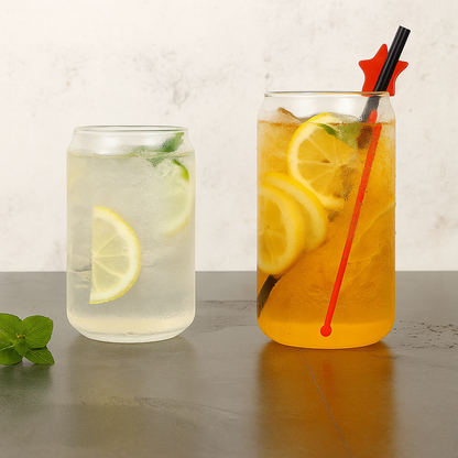 Copo de Vidro Estilo Lata