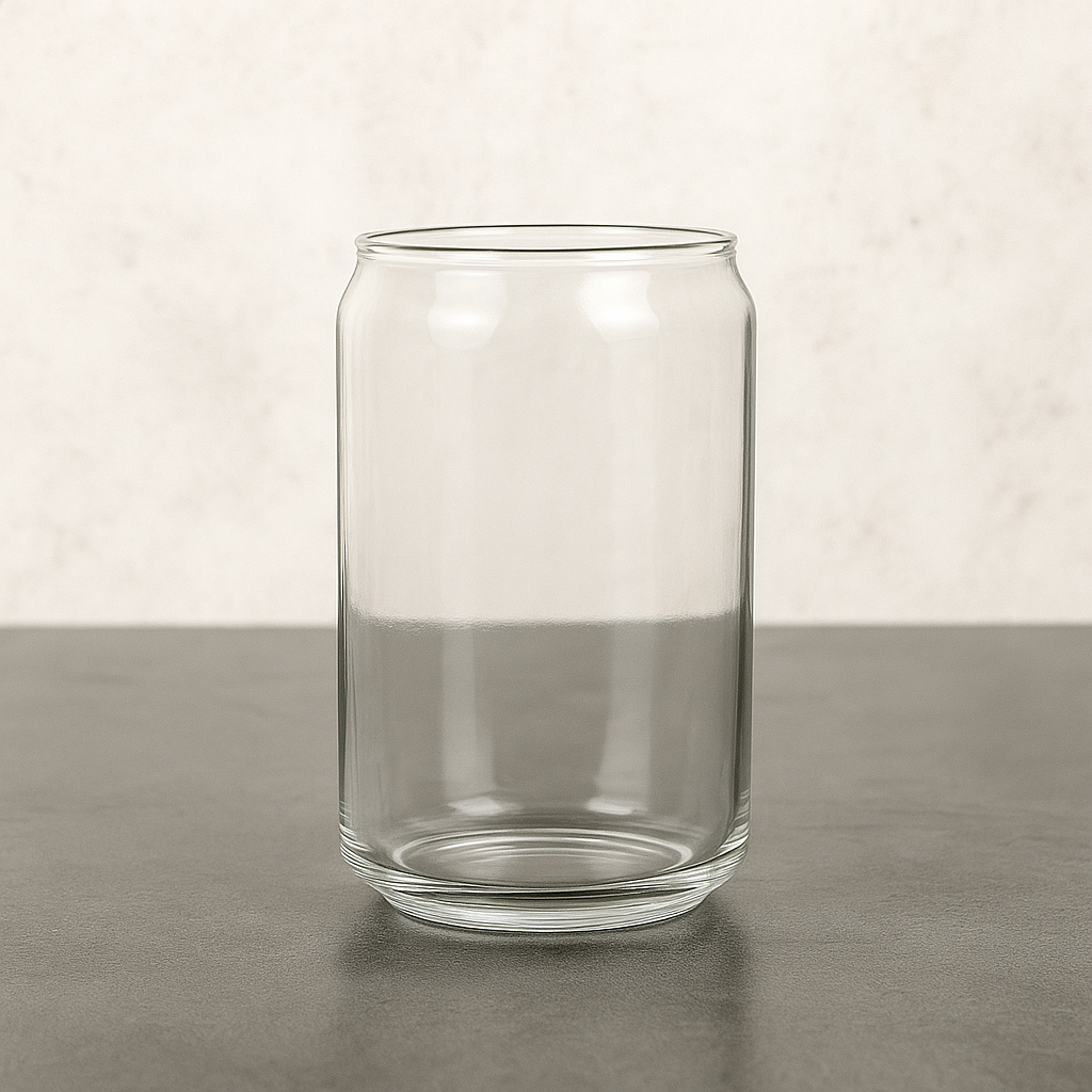 Copo de Vidro Estilo Lata