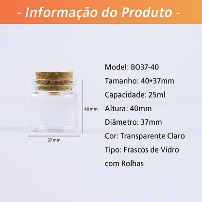 Mini Frascos de Vidro com Rolha