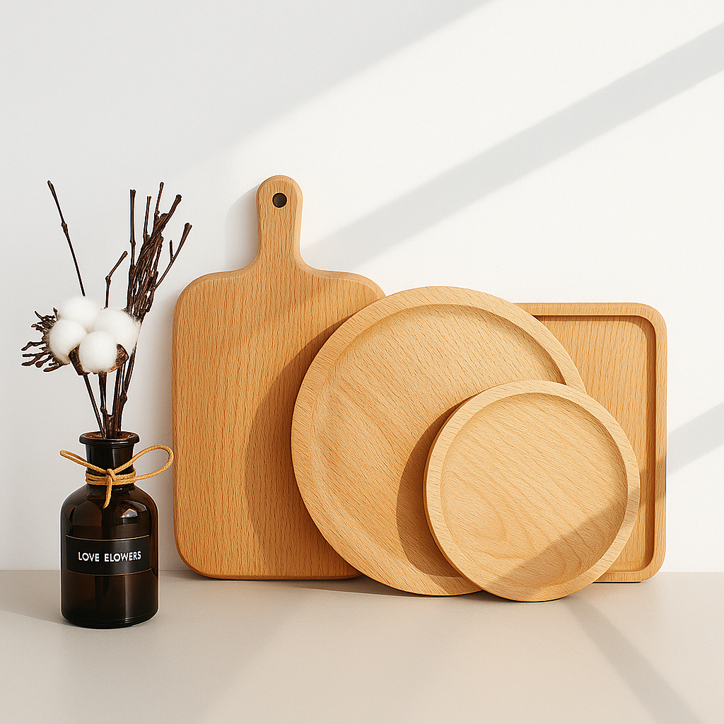Pratos e Tábuas de Madeira Natural