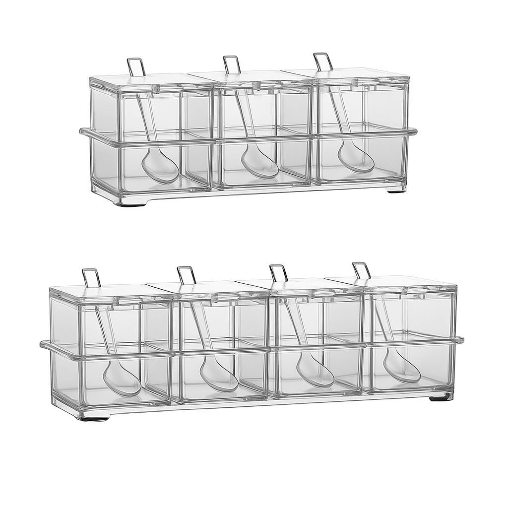 Conjunto de Porta Tempero Transparente