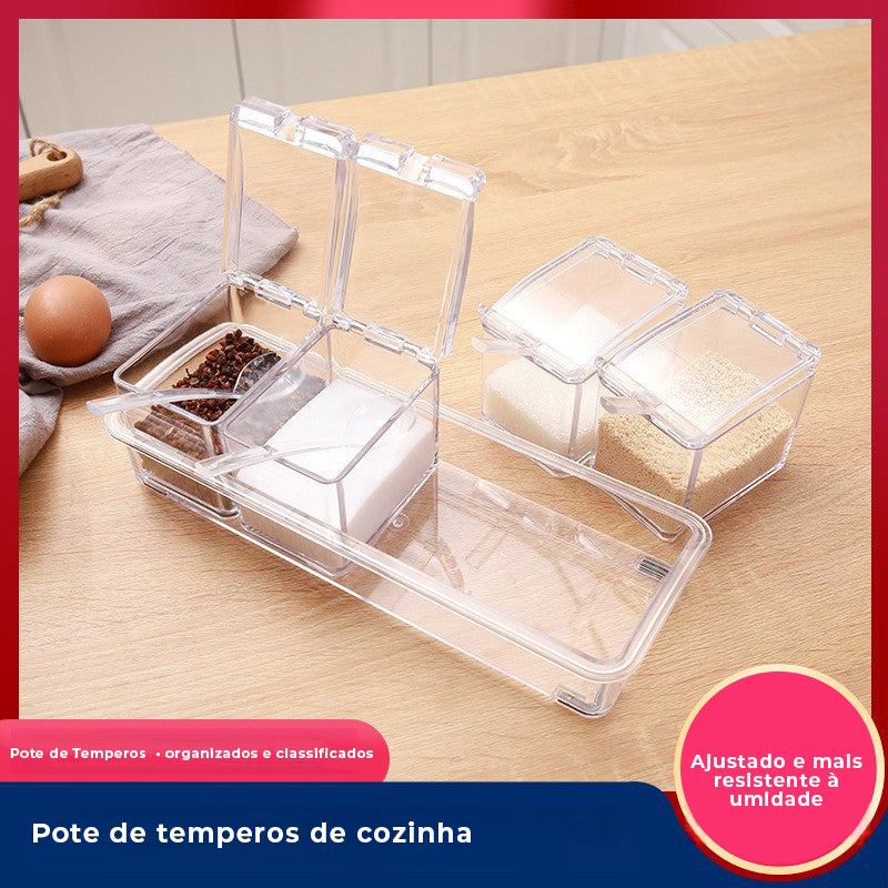 Conjunto de Porta Tempero Transparente