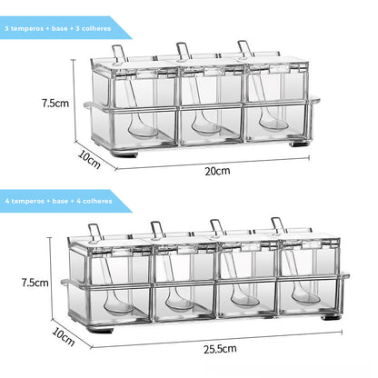 Conjunto de Porta Tempero Transparente