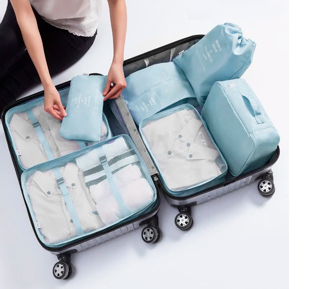 Kit Organizador de Viagem 7 Peças