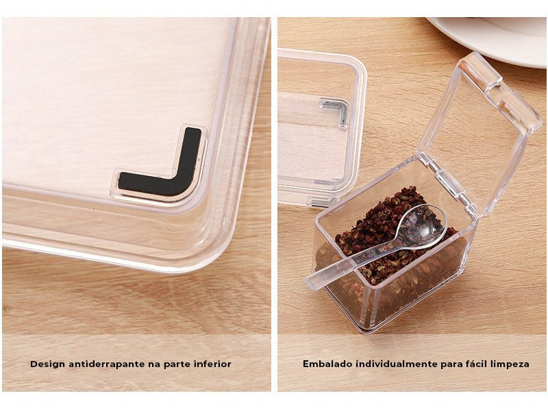 Conjunto de Porta Tempero Transparente