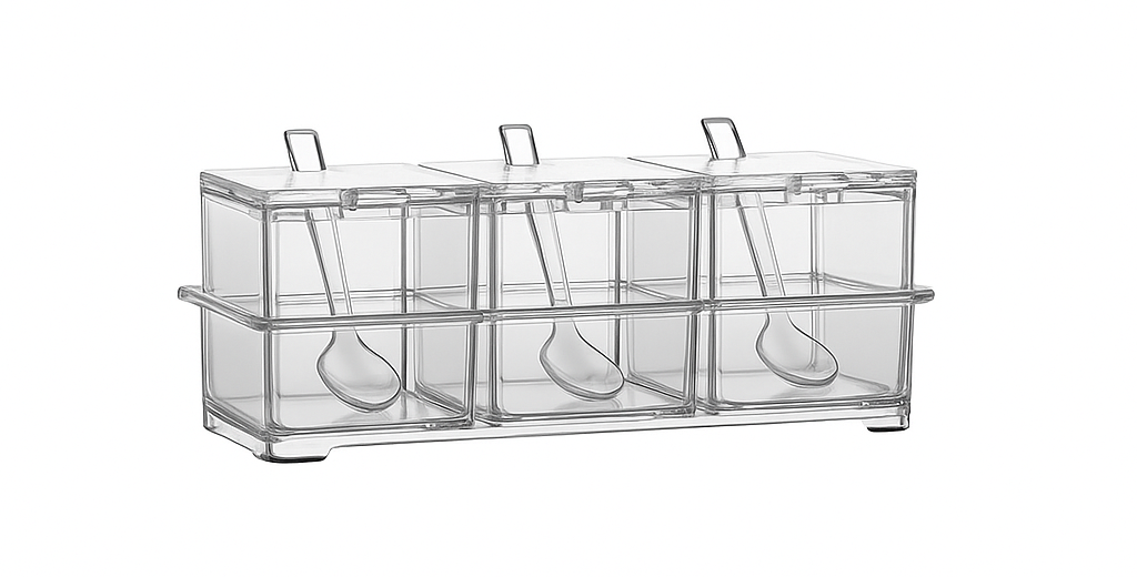 Conjunto de Porta Tempero Transparente