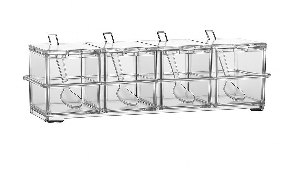 Conjunto de Porta Tempero Transparente