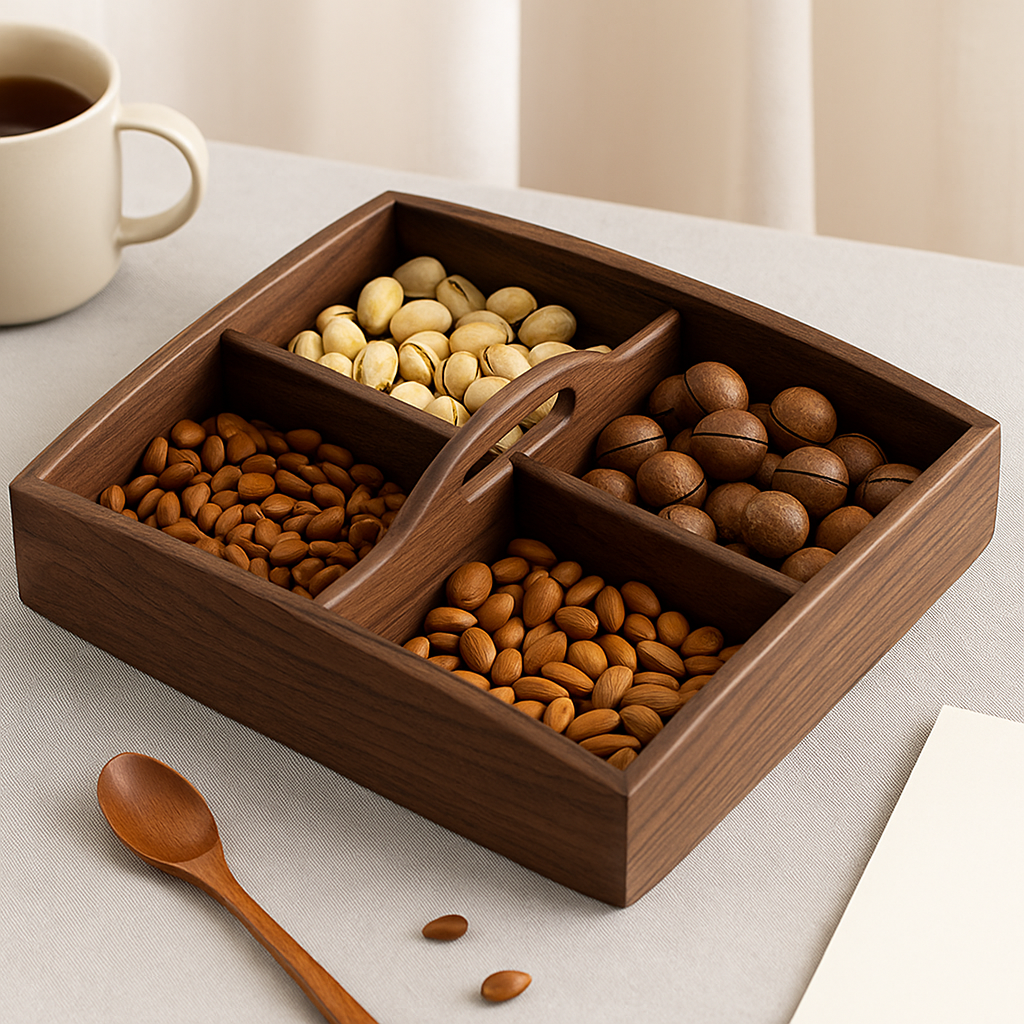 Bandeja Divisória de Madeira Natural