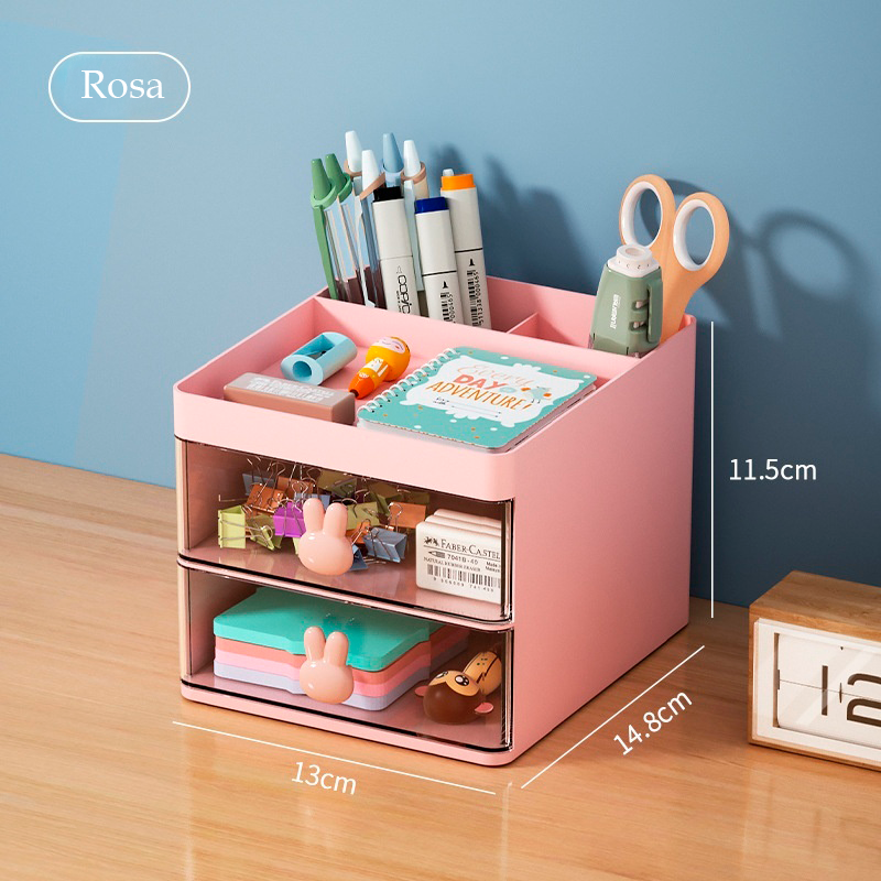 Organizador de Mesa com Gavetas Transparentes